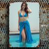 Vintage Blue Bikini Girl Iron Wall Art X Inch Rustic Metal Sign for Home Bar Garage Cafe