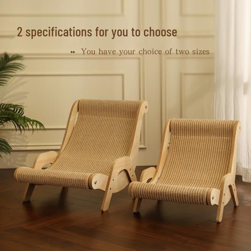 Wooden Cat Recliner: Scratch-Resistant Hammock with Sisal Scratch Pad
