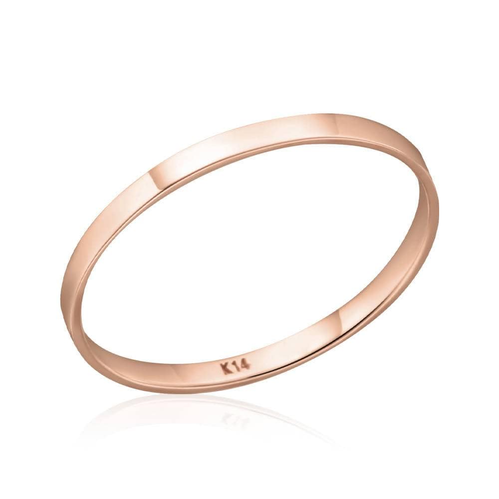 

[Bnbgold] 14K/18K 1.6mm Minja Ten Finger Layered Flat Ring Npr32693 14K pink gold/ Size: 12