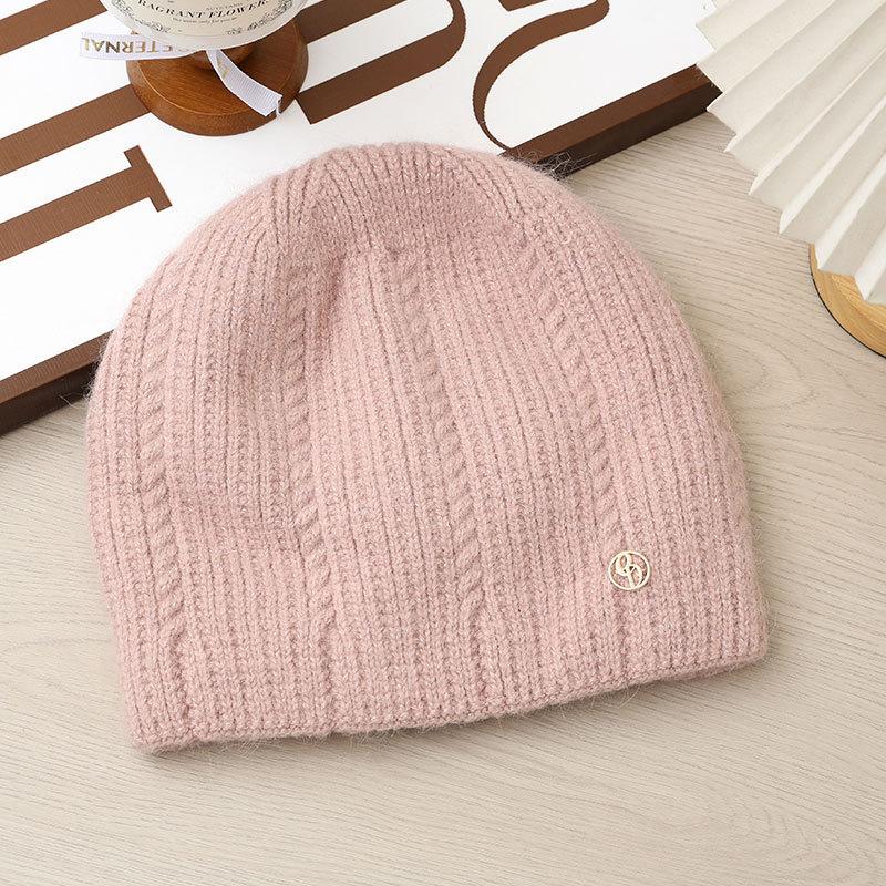 Knitted Thermal Hat Autumn and Winter Rabbit Fur Blended Women's Pullover Stacking Hat
