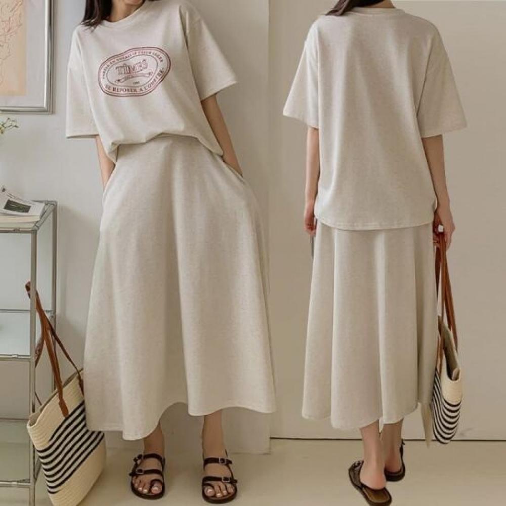 From Heart Short Sleeve Skirt Set