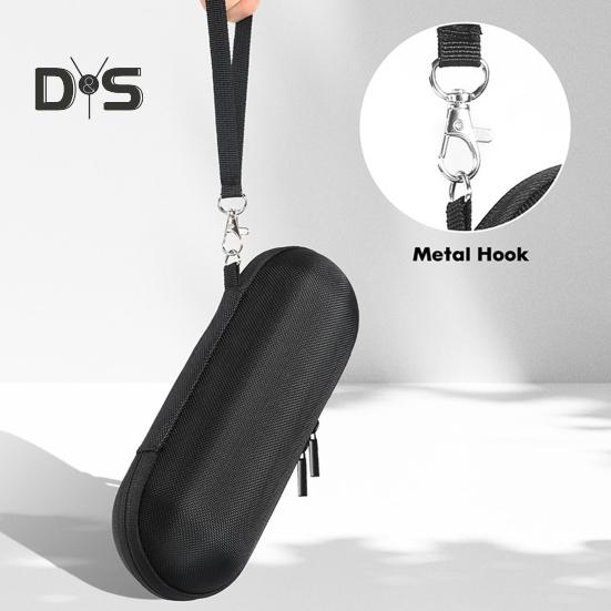 Hard Carrying Case with Hand Strap Shockproof Impact Resistant Large Capacity Dustproof Speaker Protective Bag for Pill