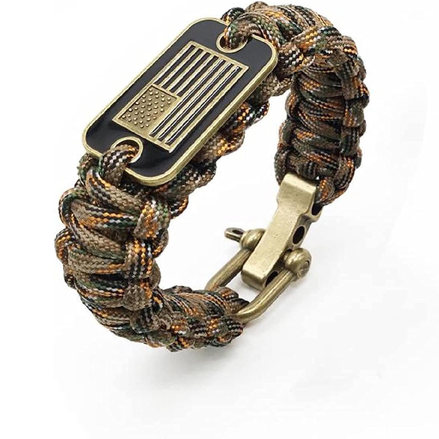 

Паракордовый браслет регулируемый с бронзовым флагом США для улицы, тактический, для выживания, модный, для женщин, мужчин, военных ветеранов