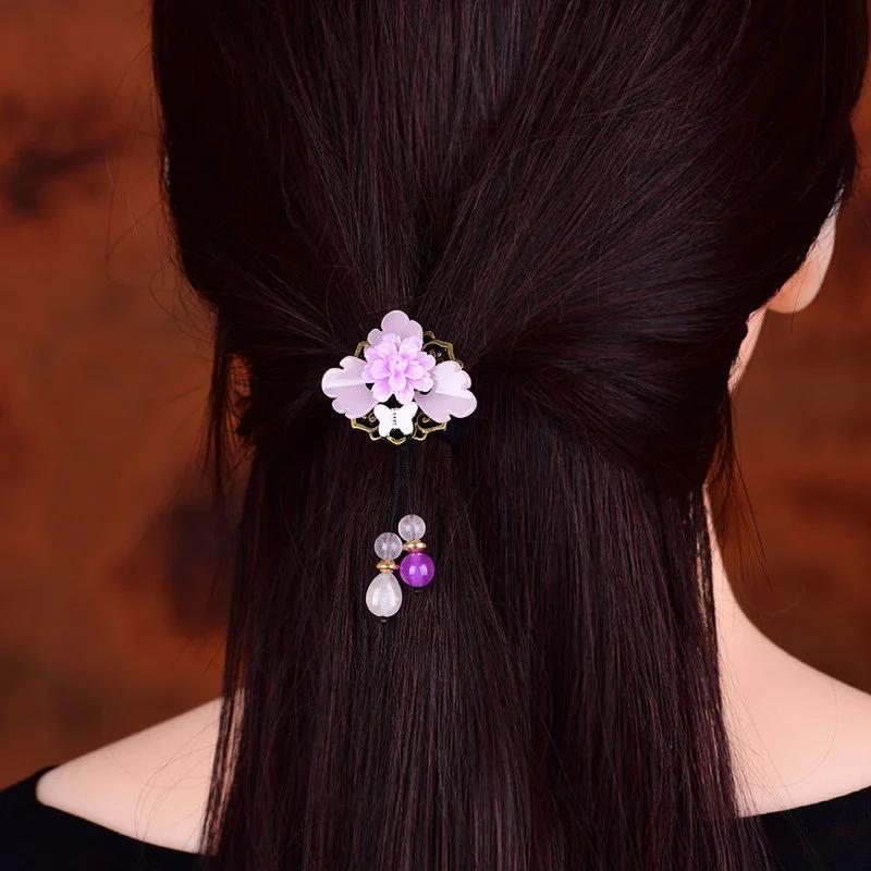 Ethnic Style Jewelry Classical Meatball Headwear Hair Clips Ladies  Edge Clip Hanfu Ancient Style Hairs Clip Elegant Headwear