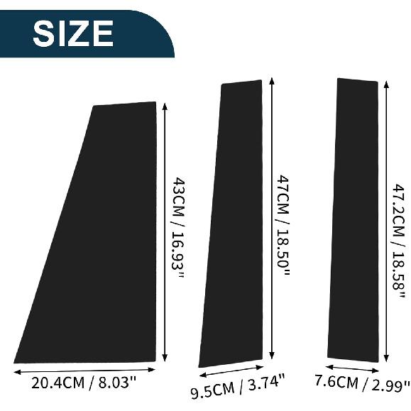 Door Pillar Window Trim for Toyota Sienna 2021-2023 Anti Scratch Sticker Pillar Posts Door Outer Exterior Cover Black 6 Pcs