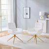 [Lot de 2] Chaise pivotante au design de luxe léger: Revêtement PU blanc + pieds en métal couleur or, rotation silencieuse à 360 degrés