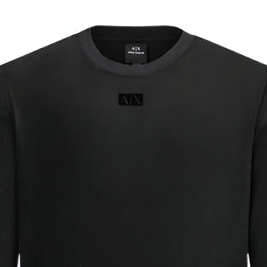 Armani Exchange FW22 Einfarbig Rundhals Pullover Langarm Sweatshirt Herren sweatshirt Schwarz 6LZMKC-ZJBVZ-1200