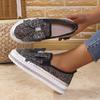 Large size muffin platform single shoes women's new flat bottom round head bow sequins one pedal lazy shoes