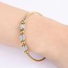 18K Gold Stainless Steel Bracelet with 3MM Magnetic Clasp and Diamond-Paved Cable Wire Design for Women