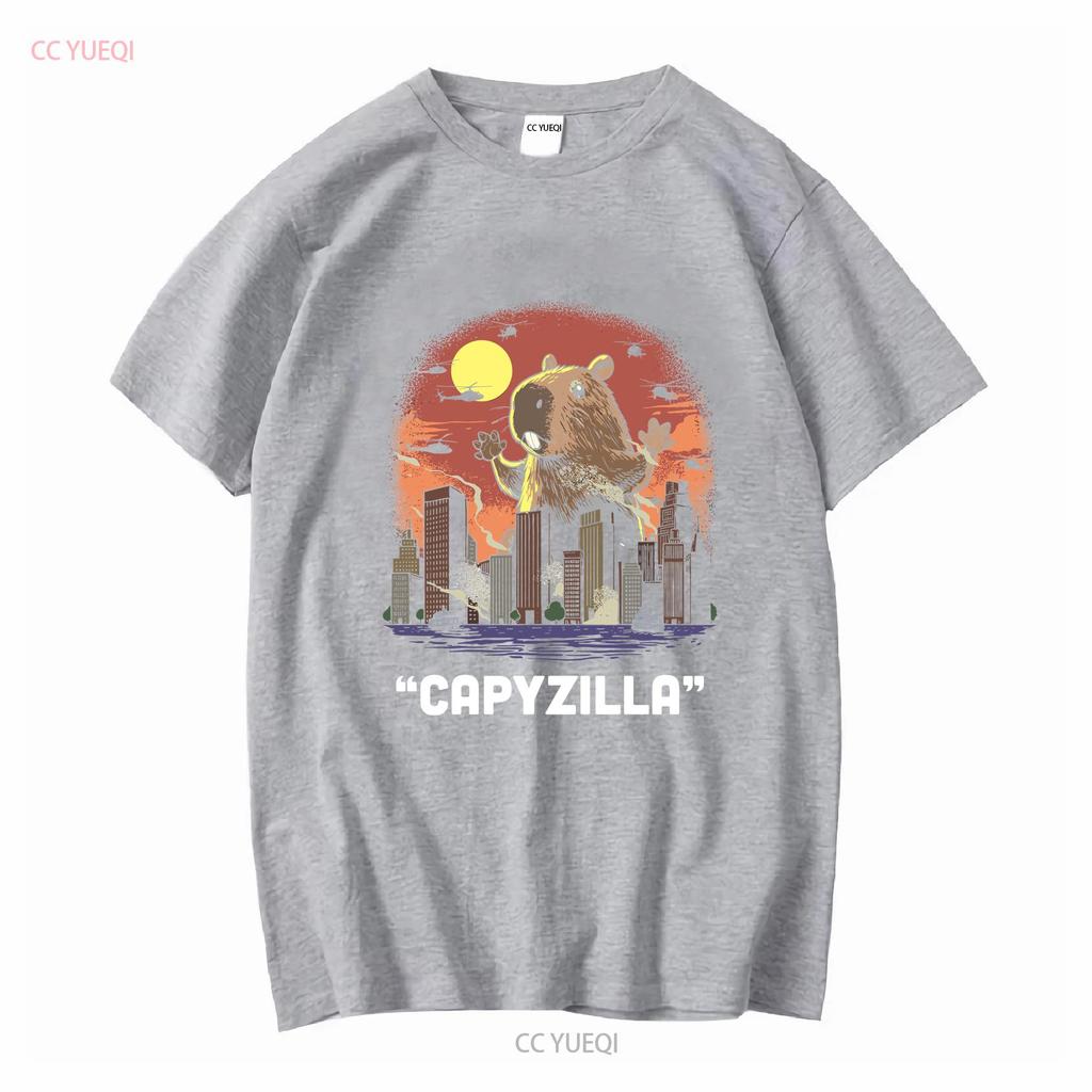 Funny Capybara T Shirt For Women Capyzilla Monster Her RodenT Mens Cappy Bara long or short sleeves vintage Washed Stretched