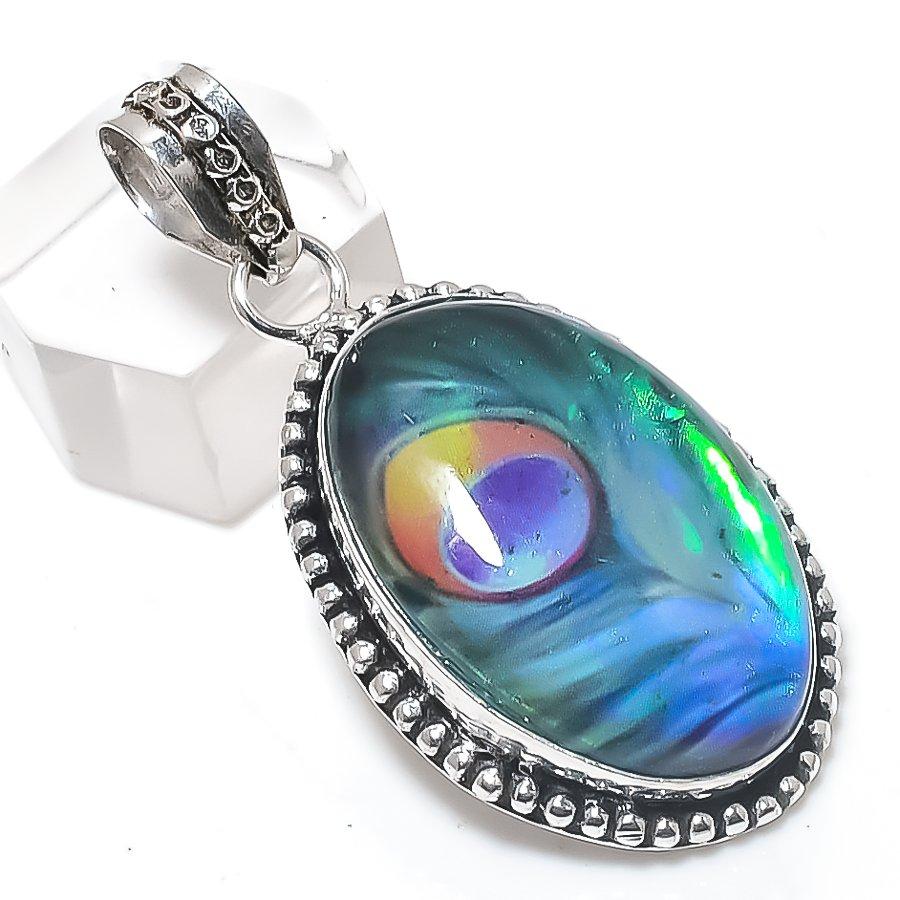 

Feather Shell Gemstone 925 Sterling Silver Jewelry Pendant 1.97