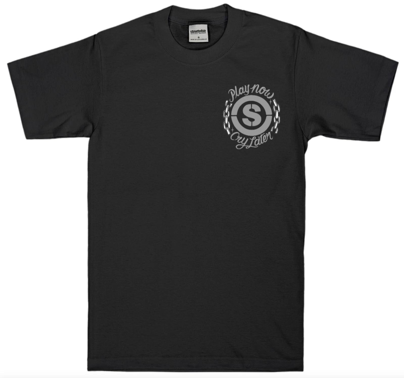 streetwise Play Now Graphic T-Shirt Black & White M-5XL XL