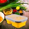 1100 ml leichte, rechteckige Silikon-Lunchbox mit zwei Gittern, skalierbar, faltbar, Bento-Box