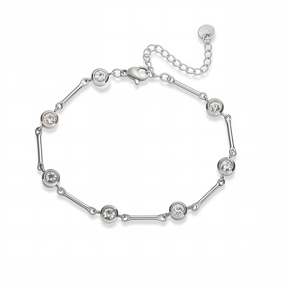 

Trendy Silver/Gold Color 316L Stainless Steel CZ Zircon Bracelets for Women High Quality Non-Fading Jewelry Female