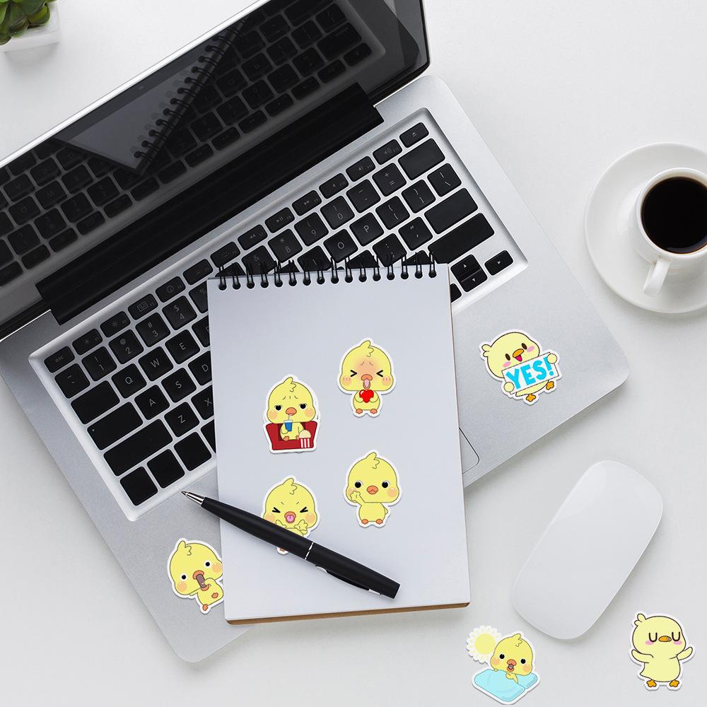 50PCS Cute Yellow Duck Animal Stickers for Water Bottles, Laptops, Suitcases, and Phones - Creative DIY Accessory