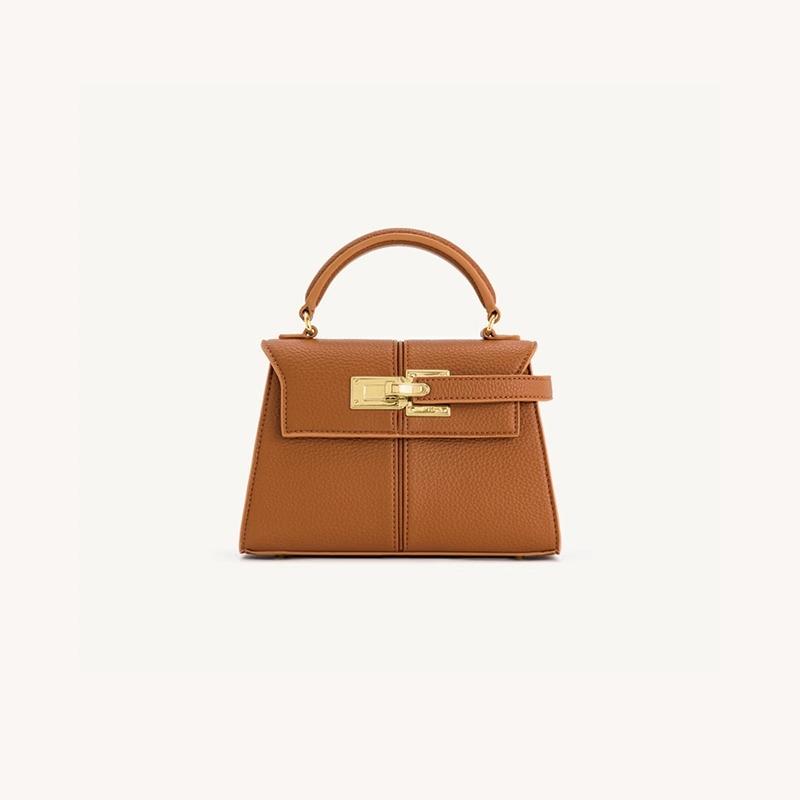 JWPEI Trapeziumvormige Leren Dames Tas - High-end, Veelzijdige Crossbody Tas, Modieuze en Ongebruikelijke Handtas, Reistas brown