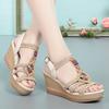 Women's Summer New Style Wedge Heel Platform Fashion Bohemian Ethnic Style Roman High-Heeled Leather Sandals