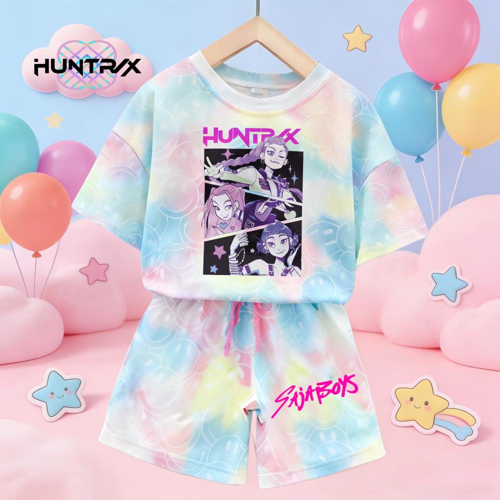 Sommer Neu KPop Dämonenjäger Kawaii Lächeln 3D Druck Kurzarm T-Shirt Mädchen Kinder T-Shirt