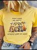 Unisex 100% Polyester Summer Top DOGS MAKE ME HAPPY Print Loose round Neck Short Sleeve Fashion for Lovers