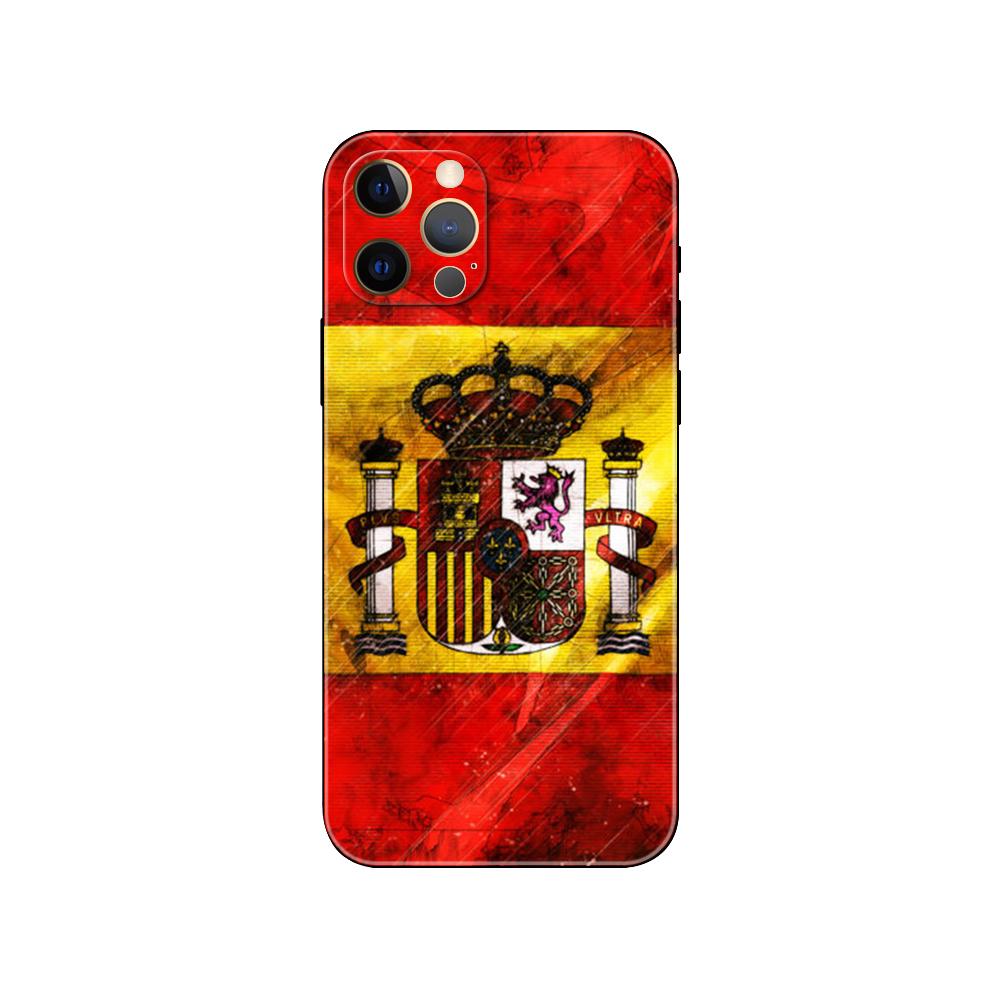 

Чехол для телефона с испанским флагом для iPhone 5 5S 2020se 6 6s 7 8 plus x 10 XR XS 11 12 13 mini pro MAX, черная задняя крышка из ТПУ iphone se 2020