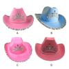 WUUISDNX Premium Cowboy Hat Fashionable Wide Applicable Occasions Bright Cowgirl Style AcrylicFibers Cowboy Hat For Adult, Pink Colorful