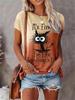 Dandelion Print Women's O-neck T-shirt Urban Street Fashion Women's Loose T-shirt Everyday Casual Elegant Short-sleeved Top