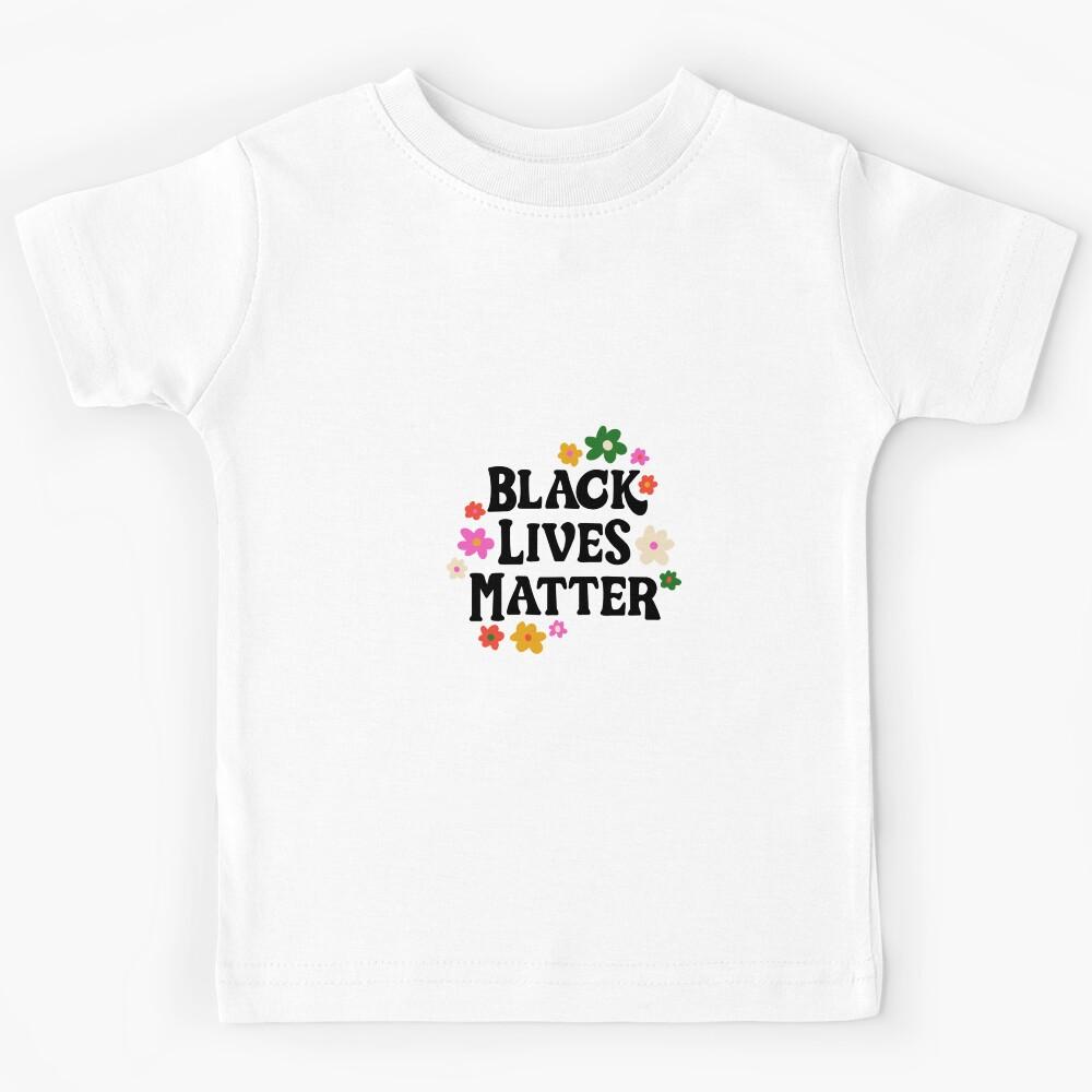 black lives matter with flowers Kids T-Shirt 130