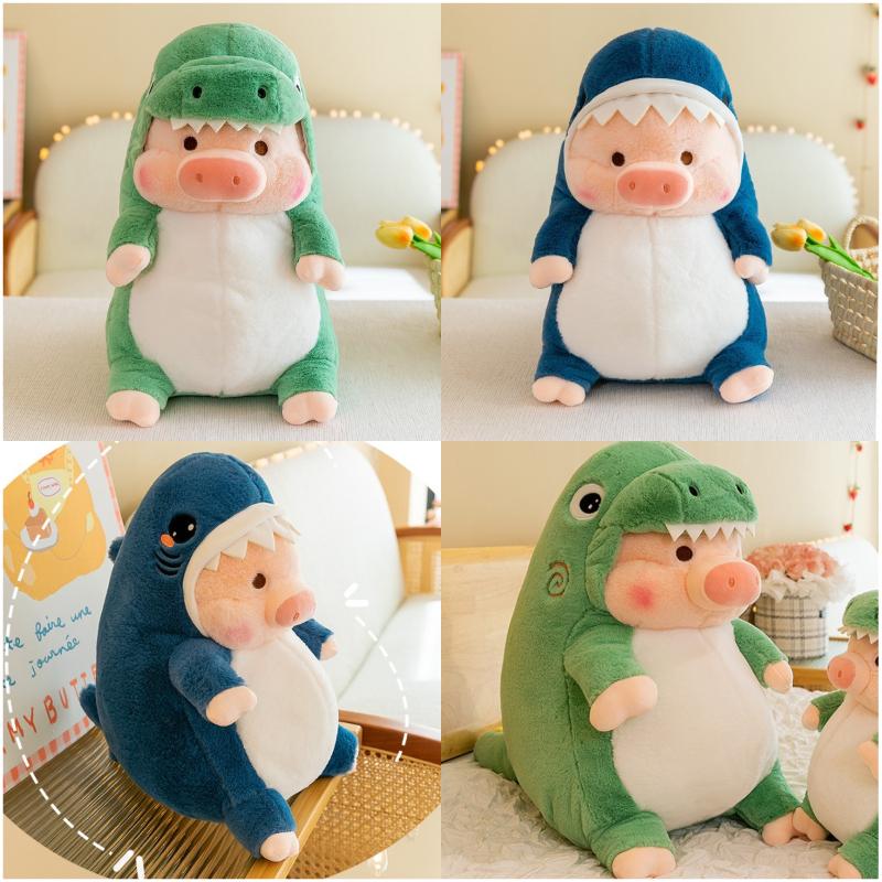Plush Toy Pig Dinosaur Shark Stuffed Animal Creative Soft Pillow Decoration Sofa