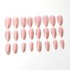 Glänzende Goldwellenmuster Mandelrosa Nägel - 24 Stück Tragbare Nagelkunst