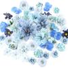80Pcs Artificial Flower Heads 25-43mm for Craft Wedding Bouquets Flower Arrangements Cake Decoration Hair Accessories