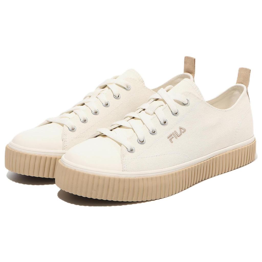 FILA Layer Canvas Abrasion Resistant Low top Skateboard Shoes Unisex Beige 1XM01938E_920