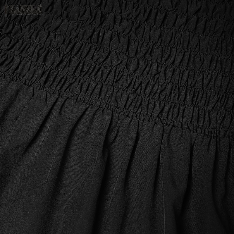 ZANZEA Women Casual Square Collar Loose Summer Sleeveless Long Dress