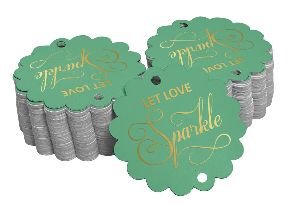 Inkdotpot 100 Pack Let Love Sparkle Wedding Favor Paper Tags Craft Real Gold Foil Hang