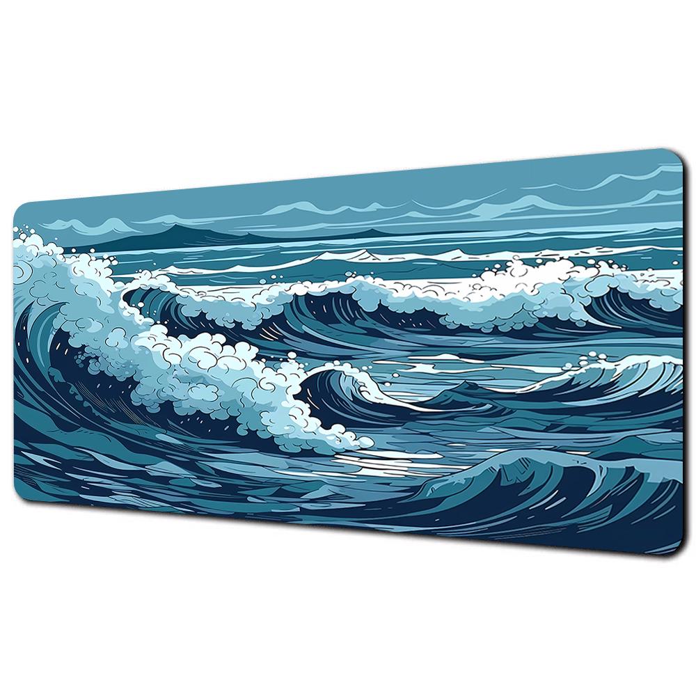 Great Wave Black Desk Mat Mousepad Japanese Art Mouse Pad Rubber Mat Mouse Carpet Table Pads Pc Mats 900x400 Office Accessories