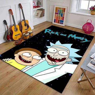 Rick and Morty Polyester Carpet, Soft Indoor Mat for Office Chair, Living Room, Computer Desk - Decorative Home Office Rug Design