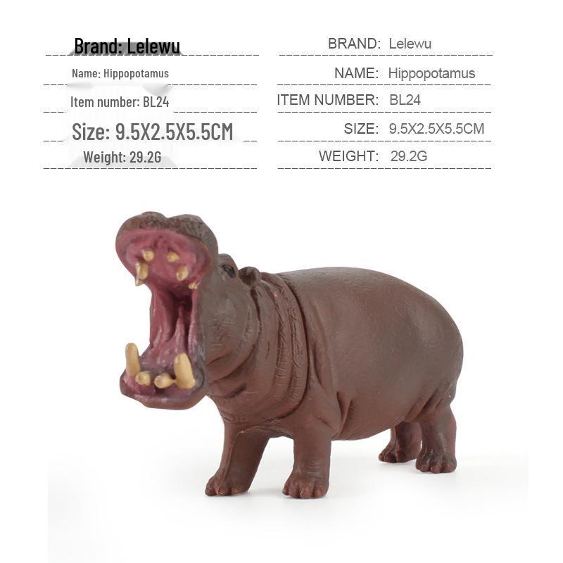 12-Piece Wild Animal Figurine Set: Hippo, Lion, Zebra, Rhino - Educational Models for Kids