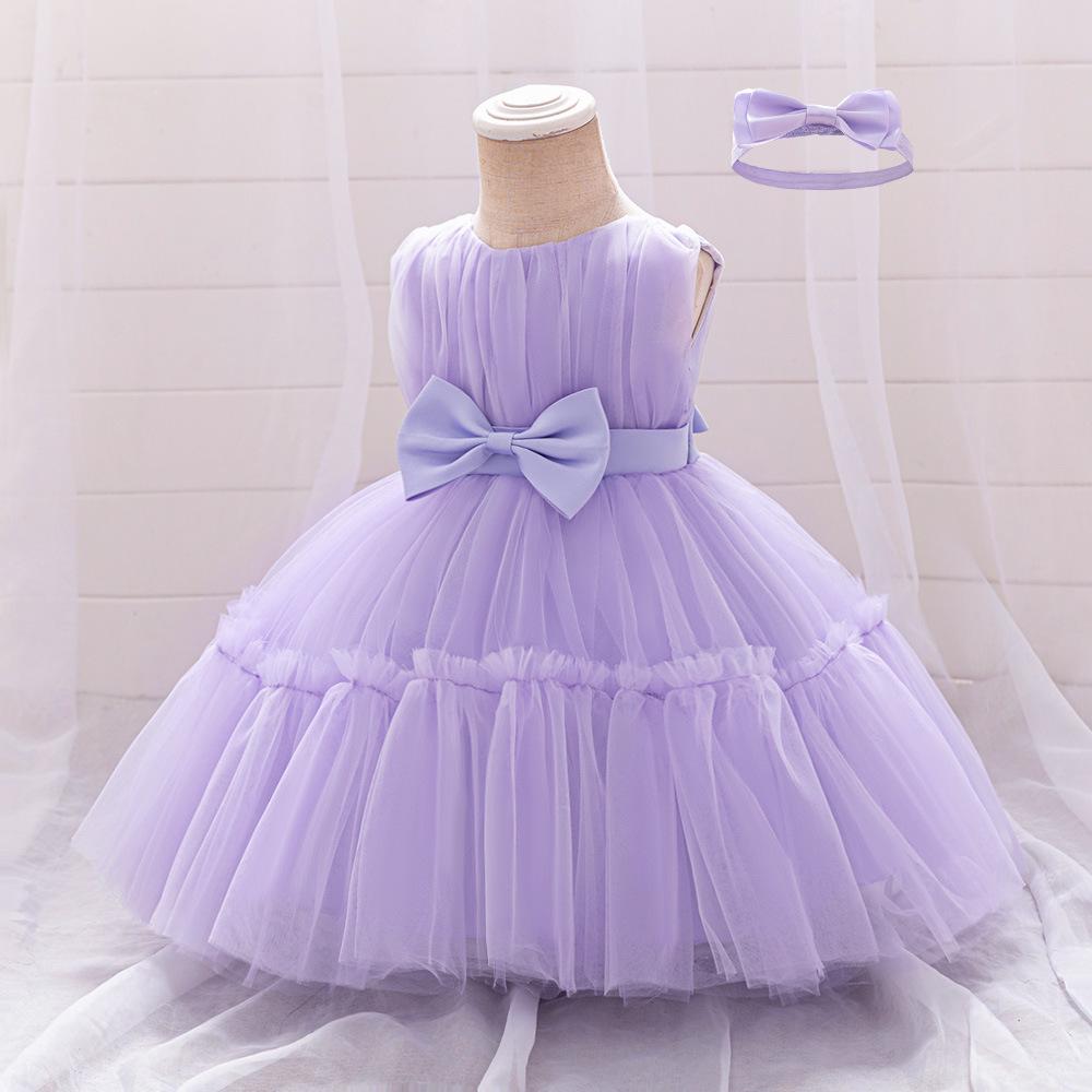 

New Cross-Border Princess Mesh Evening Dress for Girls - Puffy Flower Girl Costume for Birthdays and Performances 80 cm