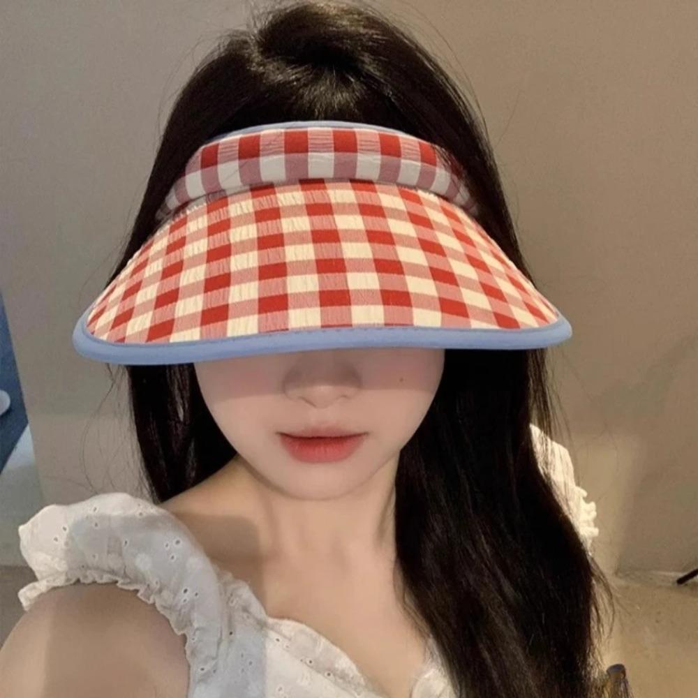 Breathable Large Brim Sun Hat Hair Hoop Style Sun Protection Hats Summer Empty Top Cap  Vacation
