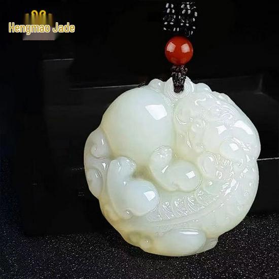 Afghanistan White Jade Pixiu Pendant for Men and Women