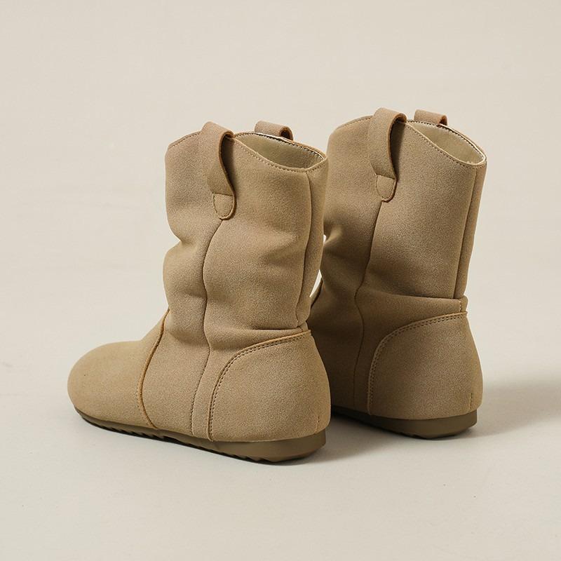 Vintage Lazy Wind Western Pile Boots Women's Autumn and Winter New Martin Boots Women's Knight Boots Short Boots Boots