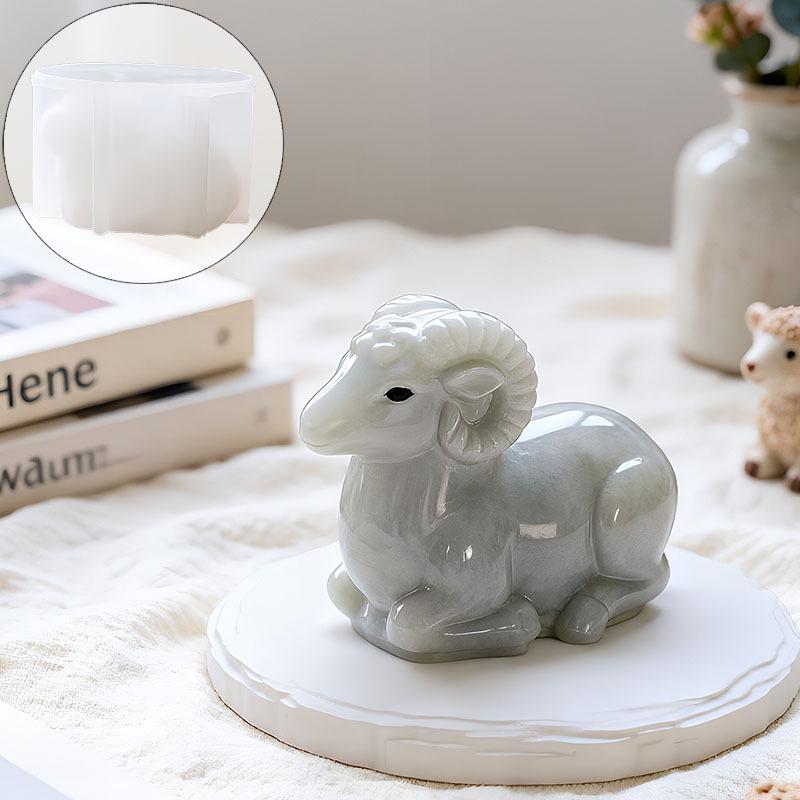Lying Sheep Shaped Silicone Craft Mold Easy Demold Non-Stick for DIY Home Desktop Decor Soap Candle Resin Making