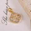 Elegant Four-Leaf Clover Rhinestone Pendant with Gold & Silver Two-Tone Design - Fashionable Women's Clavicle Jewelry
