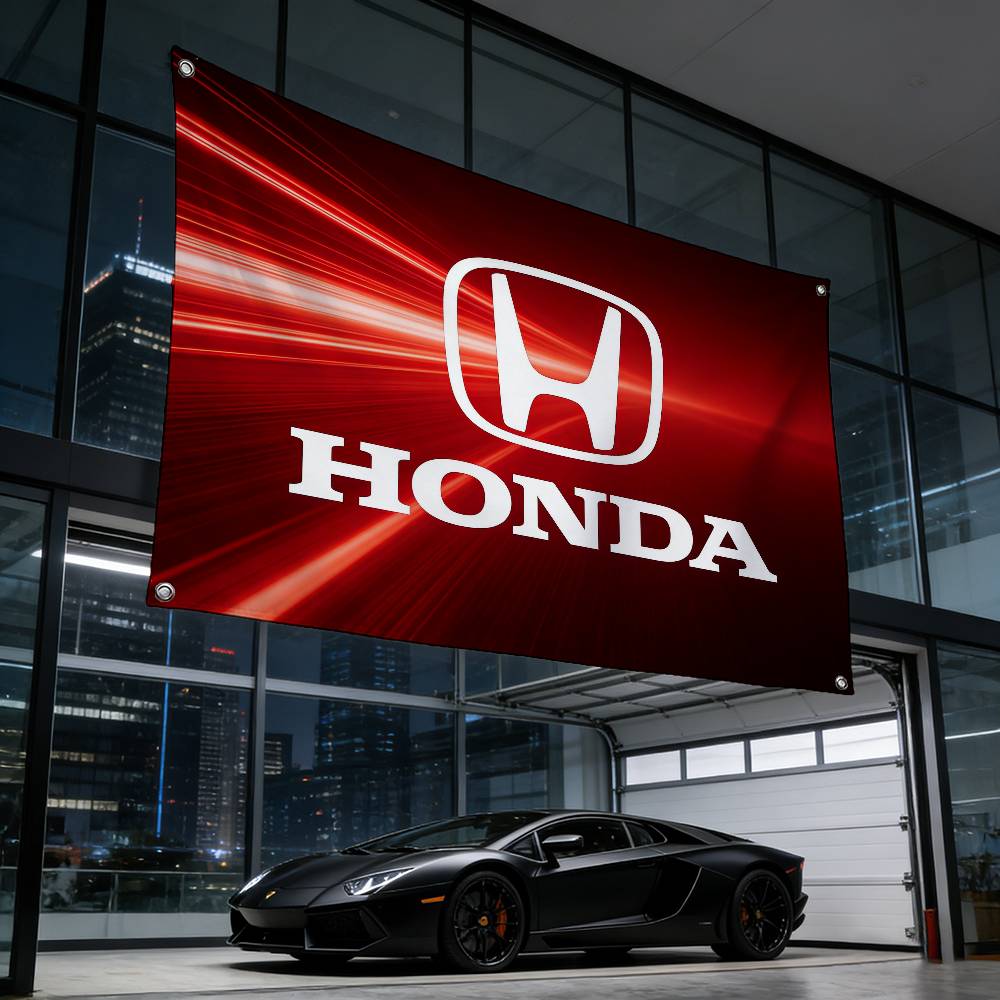 Motorcycle For HONDA Premium Flag 120g Polyester Eco Friendly Print Waterproof Wear Resistant Home Party Decor Banner