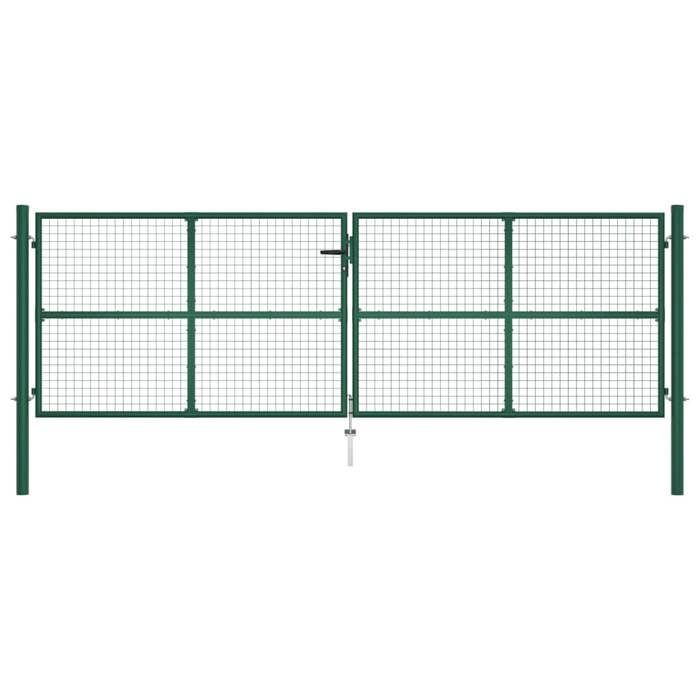 VidaXL Portail en treillis de jardin acier 390x125 cm vert 145749