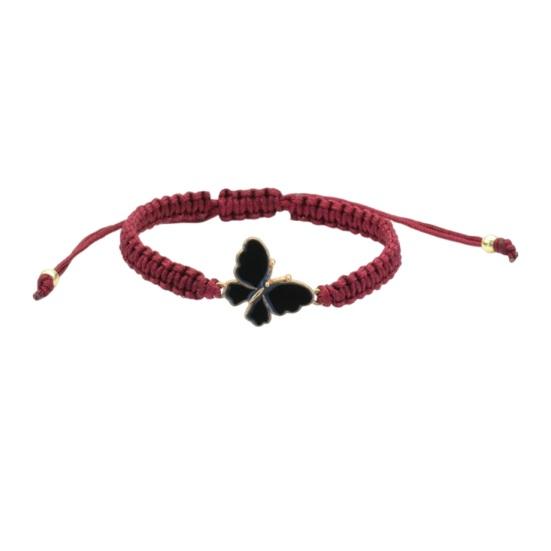Butterfly Braided Bracelet Handcrafted String Rope Bracelet Adjustable Cheerleader Wristlet Party Favor