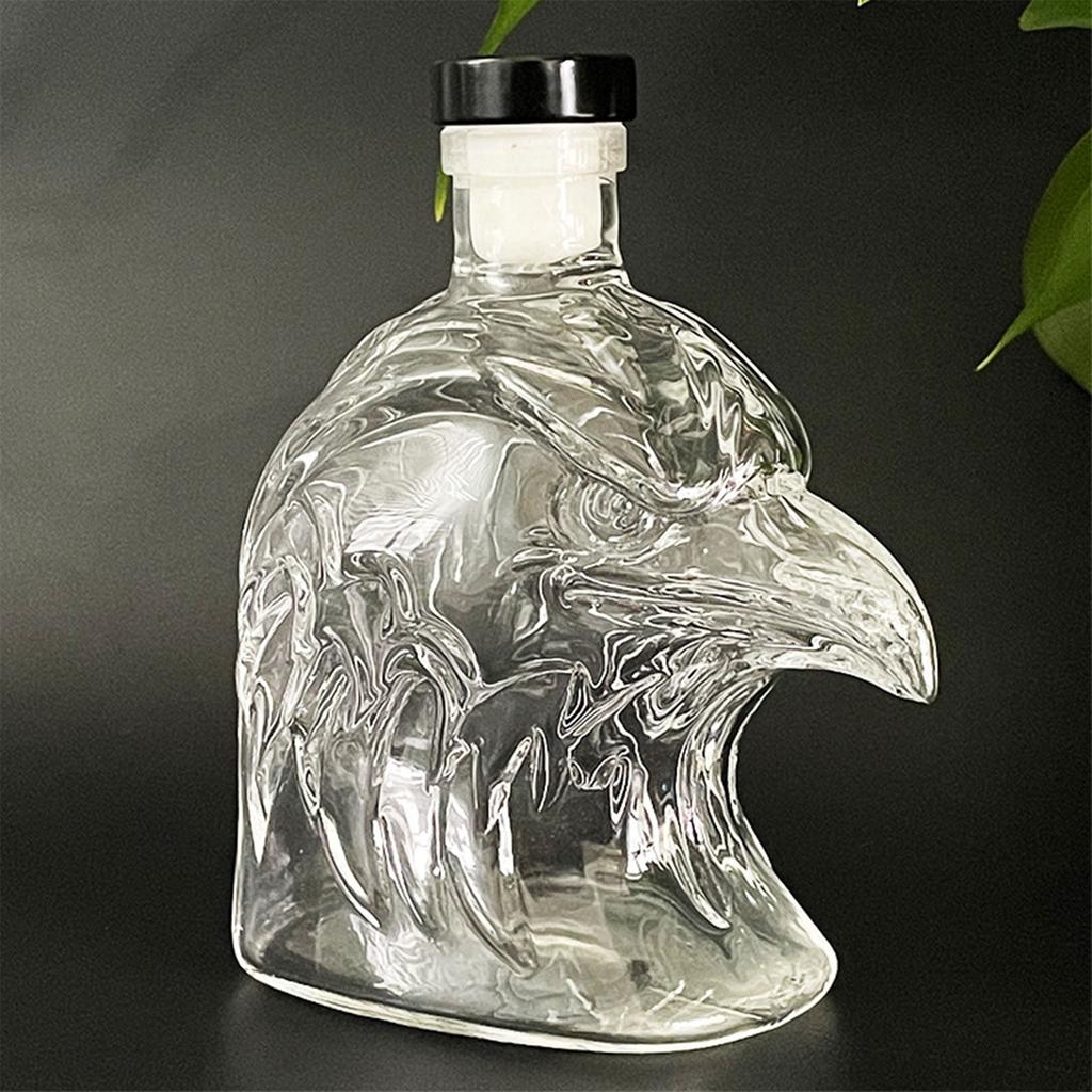 Unique Bird Shape Bourbon Soaking Bottle 350ml Heat Resistant Glass Decanter For Travel and Parties Gift Givings