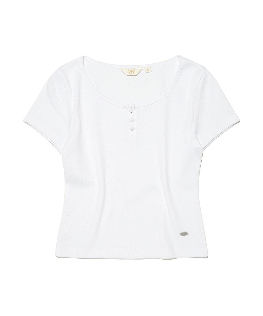 Lee Women'S Button-Up Punching T-Shirt White