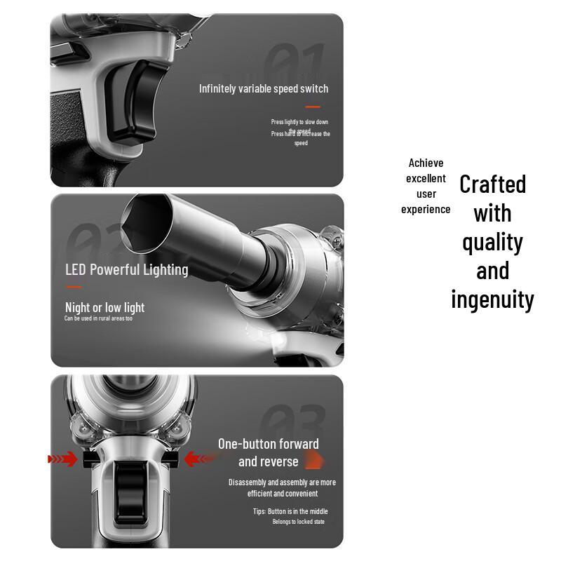 AuraLead Cordless Brushless Impact Wrench Set CN plug (adapter included)