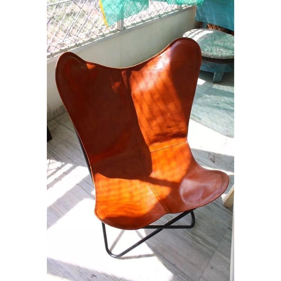 leather Butterfly Chair Set of 2 Premium Vintage Leather living room Lounge