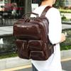 Herrenrucksack aus echtem Leder: Leichte, geräumige, Business Casual Computertasche